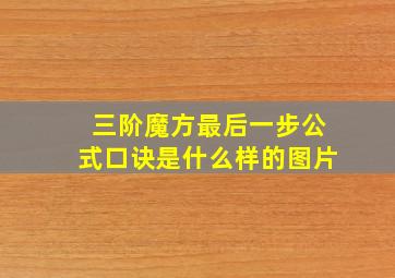 三阶魔方最后一步公式口诀是什么样的图片