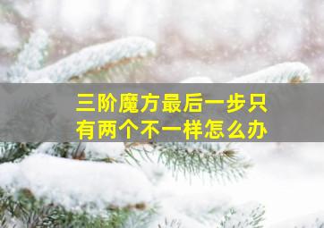 三阶魔方最后一步只有两个不一样怎么办