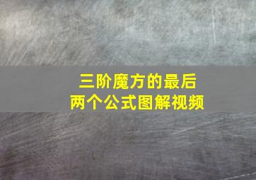 三阶魔方的最后两个公式图解视频