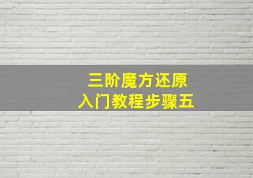 三阶魔方还原入门教程步骤五