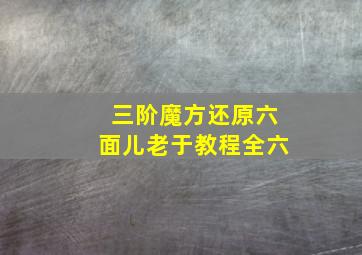 三阶魔方还原六面儿老于教程全六