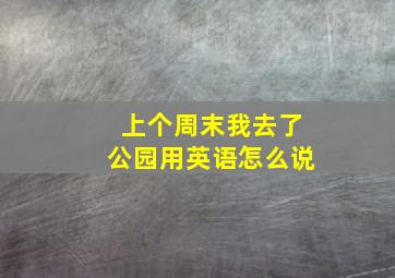 上个周末我去了公园用英语怎么说