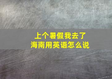 上个暑假我去了海南用英语怎么说