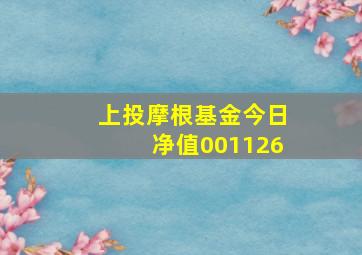 上投摩根基金今日净值001126