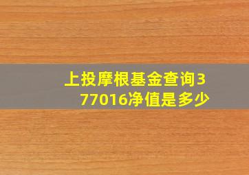 上投摩根基金查询377016净值是多少