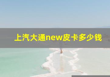 上汽大通new皮卡多少钱