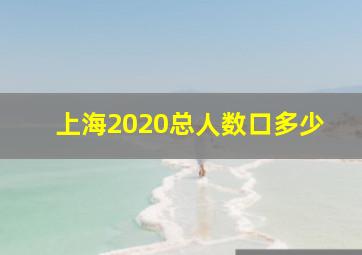 上海2020总人数口多少