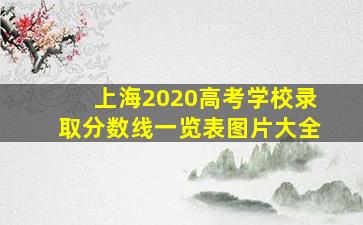 上海2020高考学校录取分数线一览表图片大全