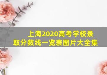 上海2020高考学校录取分数线一览表图片大全集