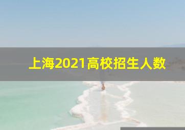 上海2021高校招生人数