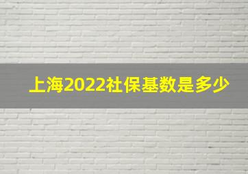 上海2022社保基数是多少