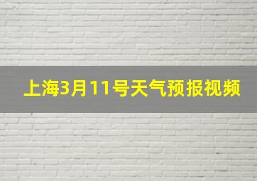 上海3月11号天气预报视频