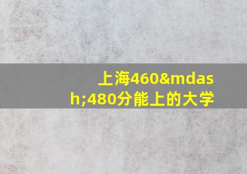 上海460—480分能上的大学