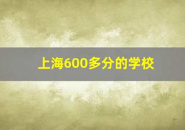 上海600多分的学校