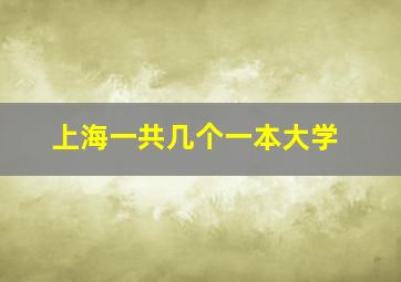 上海一共几个一本大学