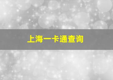 上海一卡通查询