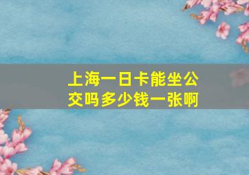 上海一日卡能坐公交吗多少钱一张啊