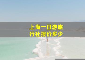 上海一日游旅行社报价多少