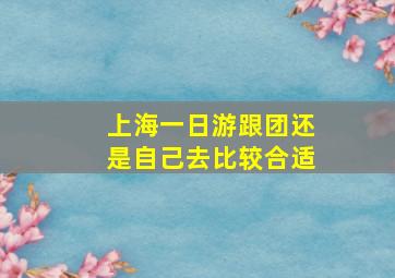 上海一日游跟团还是自己去比较合适