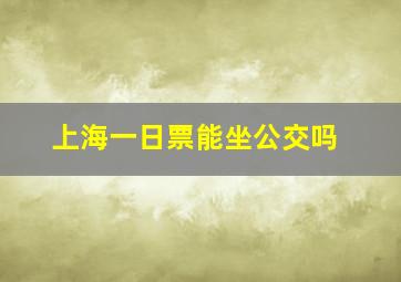 上海一日票能坐公交吗