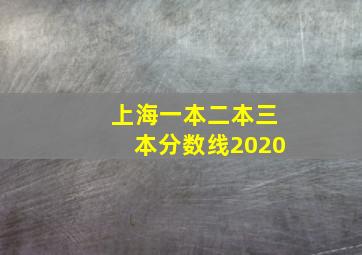 上海一本二本三本分数线2020