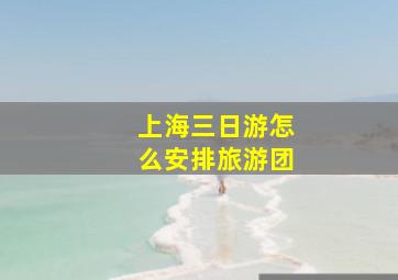 上海三日游怎么安排旅游团