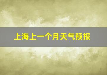 上海上一个月天气预报