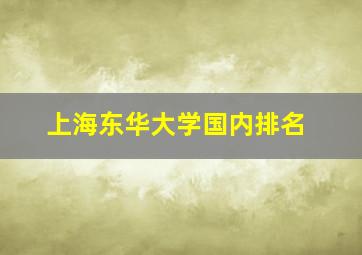 上海东华大学国内排名