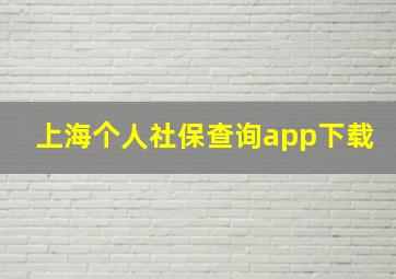 上海个人社保查询app下载