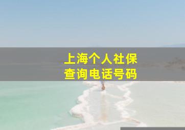 上海个人社保查询电话号码