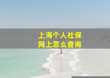 上海个人社保网上怎么查询