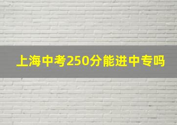 上海中考250分能进中专吗