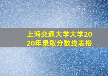 上海交通大学大学2020年录取分数线表格