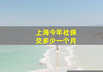 上海今年社保交多少一个月