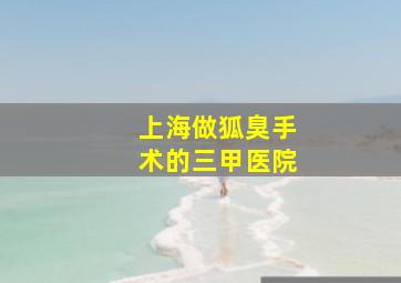 上海做狐臭手术的三甲医院