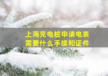 上海充电桩申请电表需要什么手续和证件