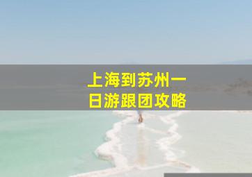 上海到苏州一日游跟团攻略