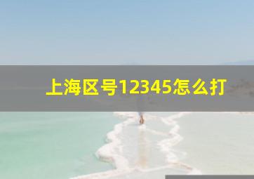 上海区号12345怎么打