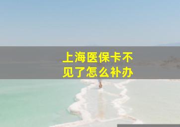 上海医保卡不见了怎么补办