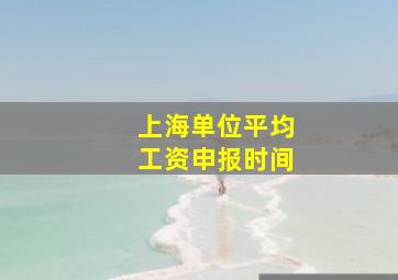 上海单位平均工资申报时间