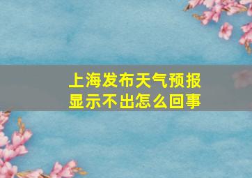 上海发布天气预报显示不出怎么回事