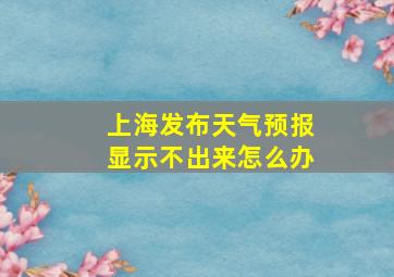 上海发布天气预报显示不出来怎么办