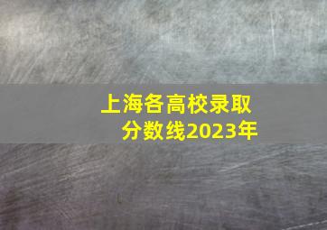 上海各高校录取分数线2023年