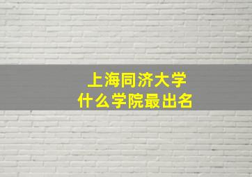 上海同济大学什么学院最出名