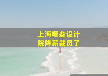 上海哪些设计院降薪裁员了