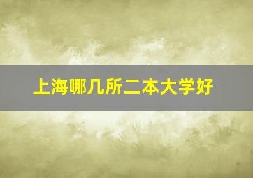 上海哪几所二本大学好