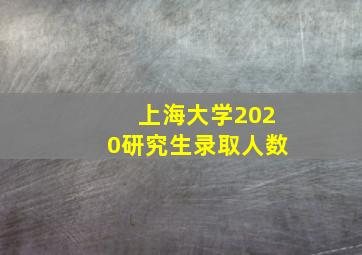 上海大学2020研究生录取人数