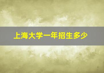 上海大学一年招生多少