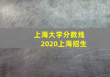 上海大学分数线2020上海招生