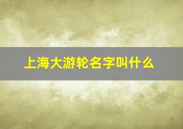 上海大游轮名字叫什么